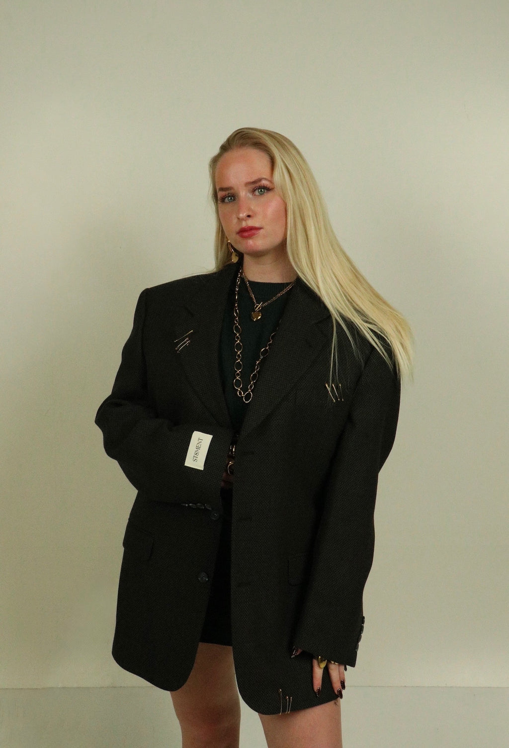 Groene getailleerde blazer