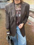 Bruine getailleerde blazer