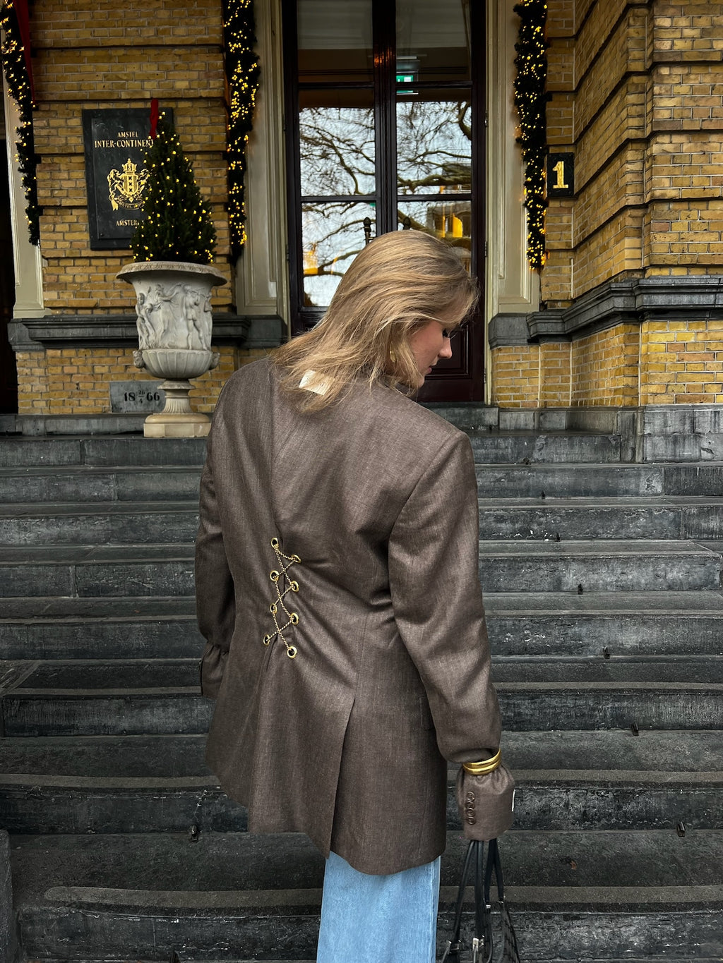 Bruine getailleerde blazer