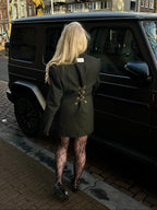 Groene getailleerde blazer