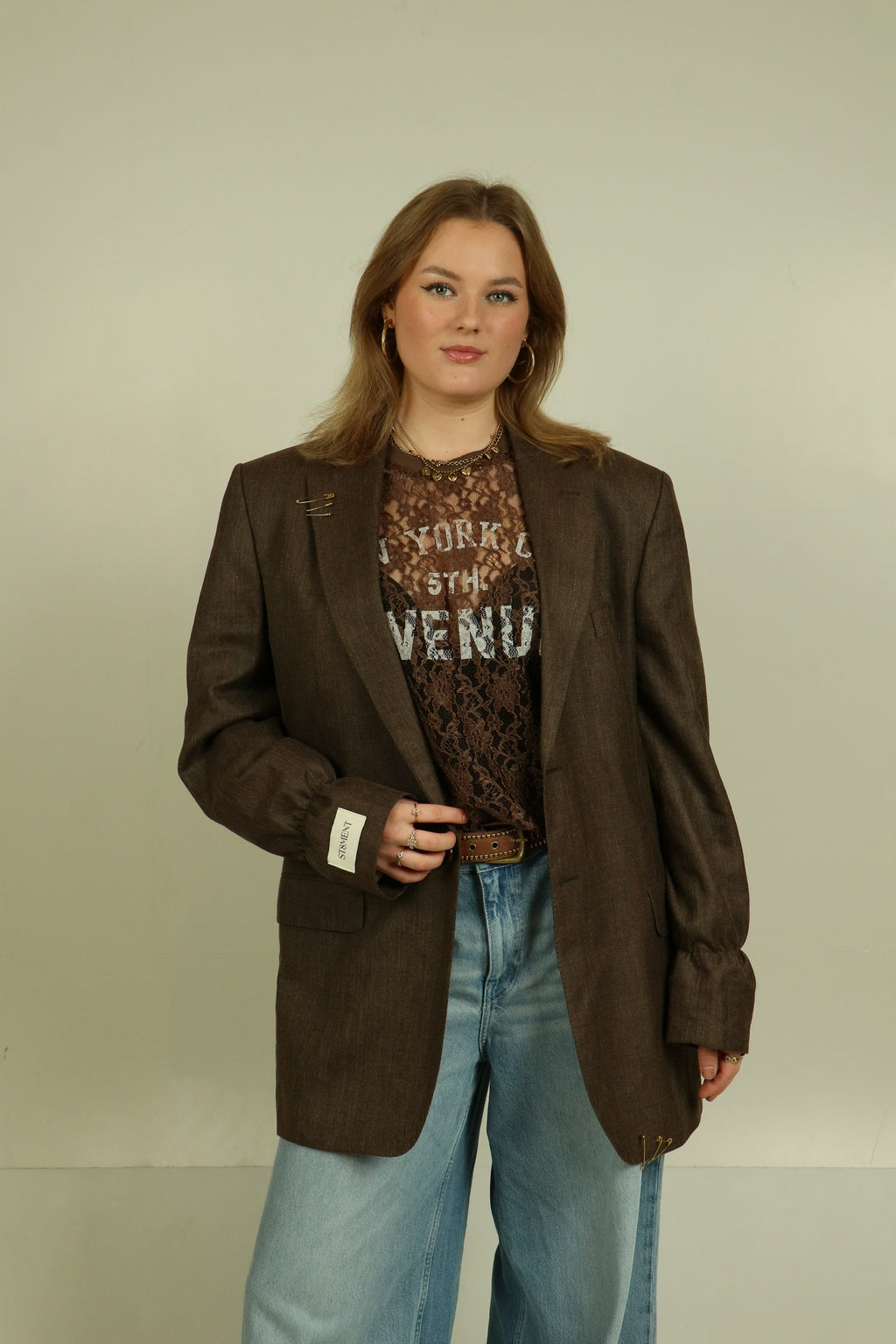 Bruine getailleerde blazer