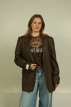 Bruine getailleerde blazer