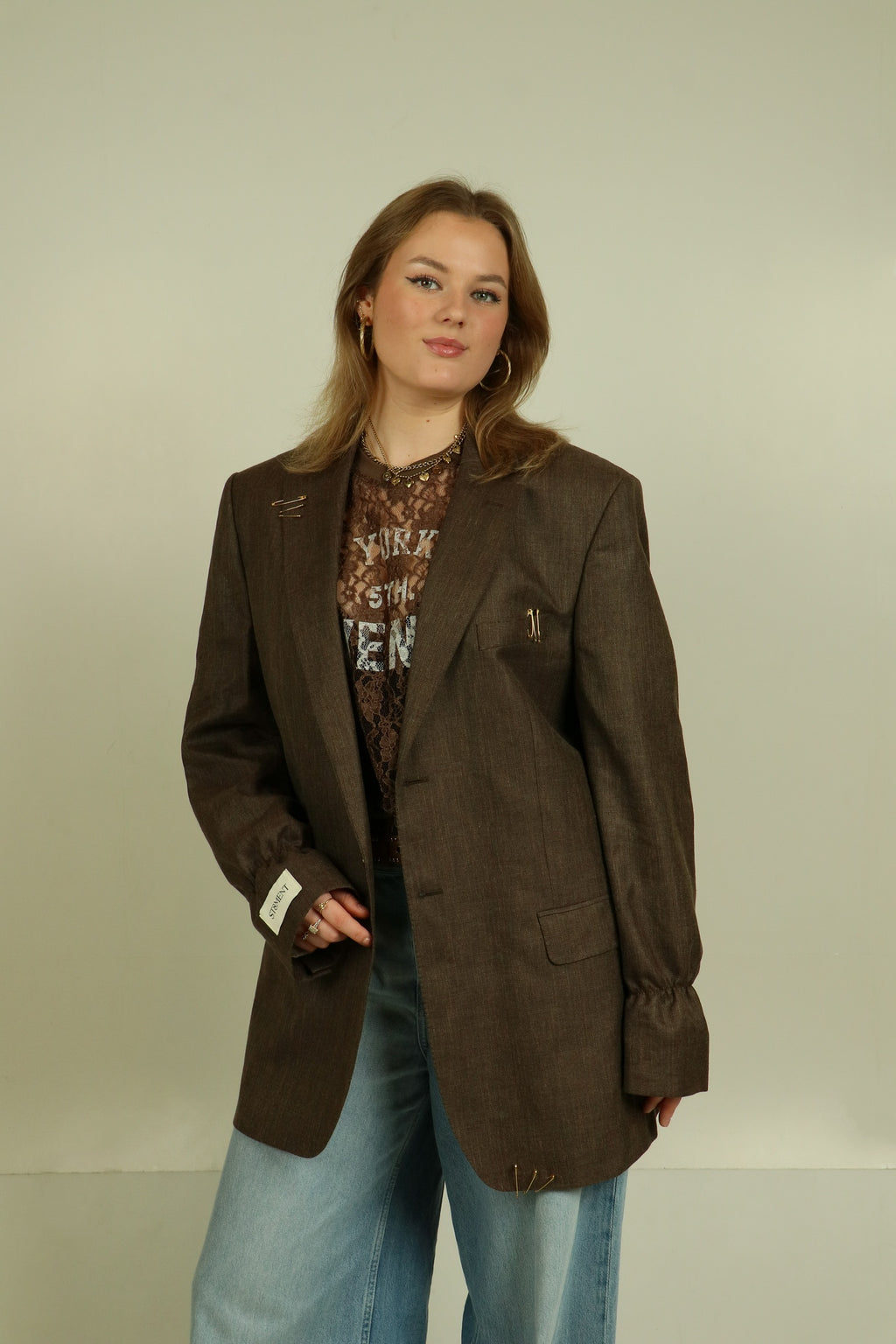 Bruine getailleerde blazer