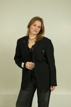Zwarte getailleerde blazer