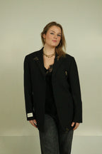 Zwarte getailleerde blazer