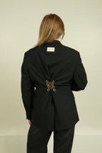 Zwarte getailleerde blazer